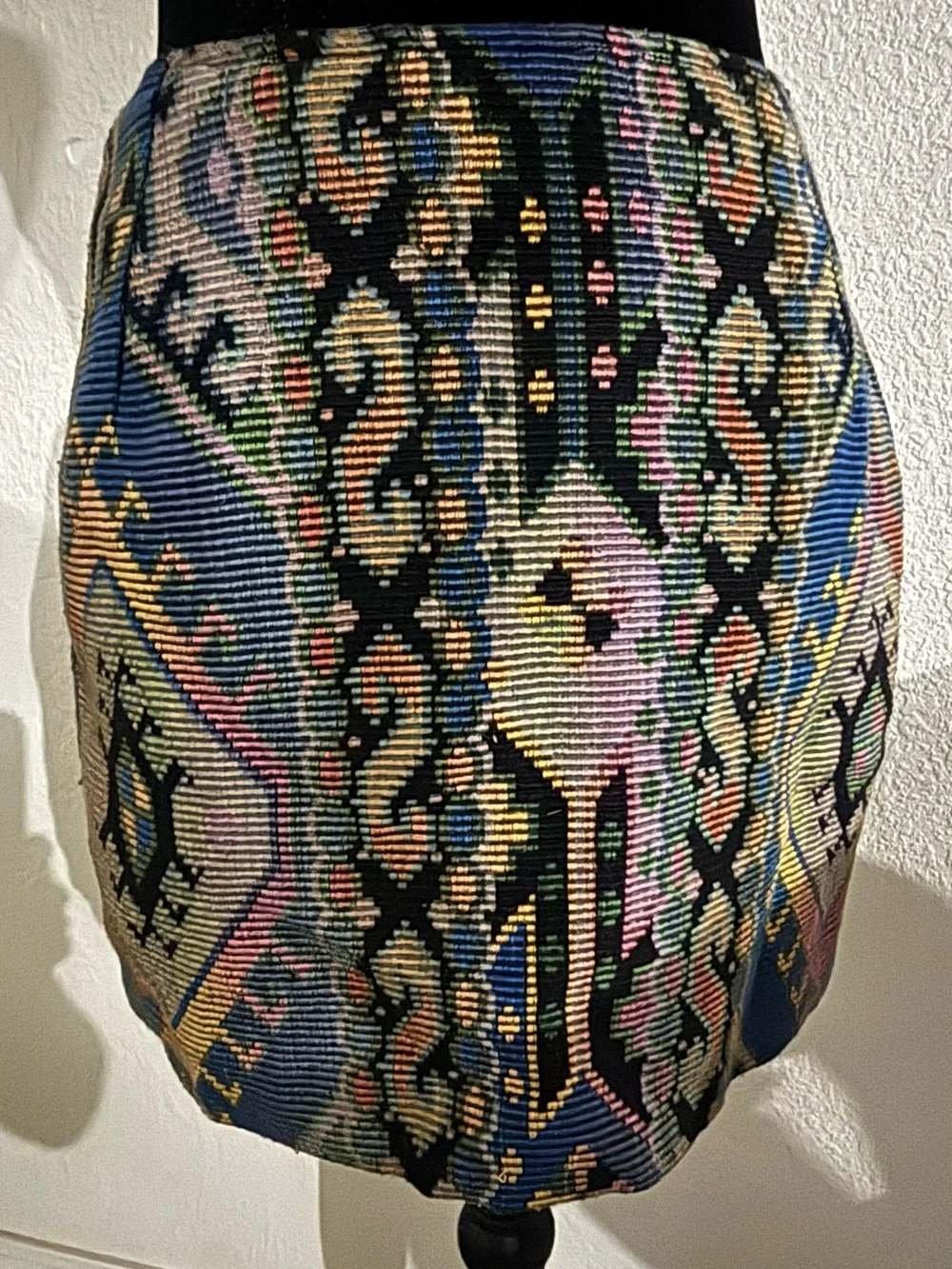 Multicolor Pattern Mini Skirt - Picture 2 of 6